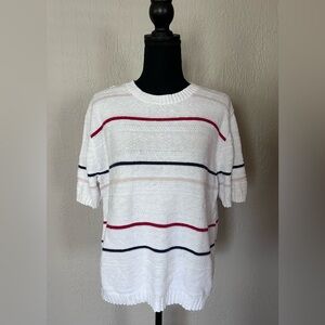 Vintage Knit Short Sleeve Striped